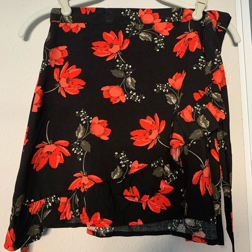 NWT Sierra Furtado X Garage Black Floral Skirt